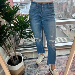 Madewell high waist ripped jeans